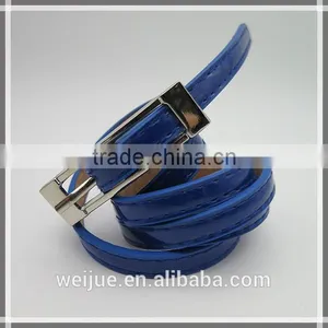 2015 Hot Sale Deep Blue Adjustable Skinny Ladies Belt for Women thumbnail-1