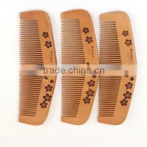Hot Sale OEM Peach Wood Pocket Size Personalized Hair Comb thumbnail-1