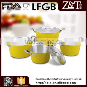 New Product Yellow 8pcs Aluminum Cooking Cookware thumbnail-1