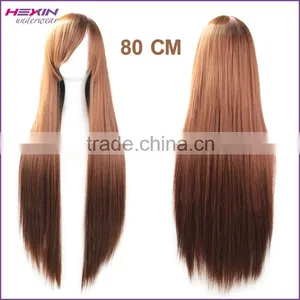 80cm Long Black Straight Beauty Cosplay Hair Wig thumbnail-4