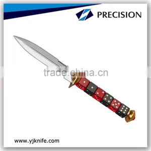 Plastic Dice Handle Knife Fixed Blade thumbnail-1