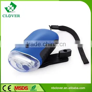 Hand Crank Dynamo Torch 3 Led Plastic Soalr Flashlight thumbnail-3