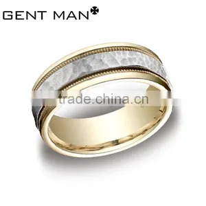 Surface Etched Titanim Steel Ring Men's 316L Stainless Steel Rings Jewelry thumbnail-4