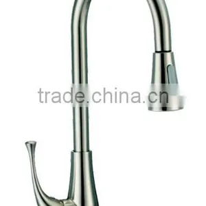 Brushed Nickel Commercial American Style Pull Down Kitchen Faucet 8646-BN thumbnail-1