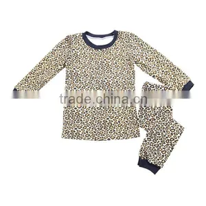 Wholesale Children's Boutique Clothing Kid Pajamas Cotton Leopard Print Pajamas Winter Children Pajamas thumbnail-1