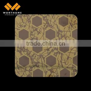 201 304 Cold Rolled No.4 HL Gold Mirror Stainless Steel Decorative Sheet thumbnail-3