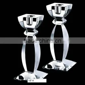 Clear Crystal Candle Holder thumbnail-1