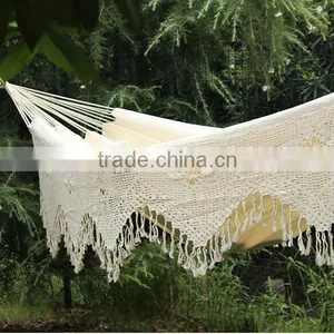 Wholesale High-grade Luxury Cotton Portable Outdoor Folding Hanging Hammock thumbnail-6