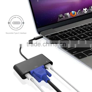 Type-C to VGA USB3.0 Type C 3-IN-1 Adapter Converter for New Macbook 12" thumbnail-1