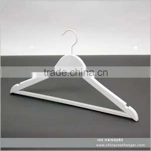 White Regular Basic Wooden Clothes Hangers For Coat Hotel Set Organizer thumbnail-3