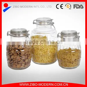 Hot Sale Large Airtight Glass Jars Clear Glass Storage Containers Glass Lids thumbnail-1