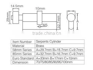 Best Quality Brass Style European Cylinder Locks thumbnail-2