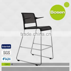 Fashion Design Black Mesh Office High Chair Without Wheels Stool thumbnail-1