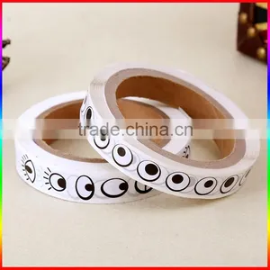 Cartoon Eyes Deisgn Decorative Black Printing Stickers in Roll thumbnail-2