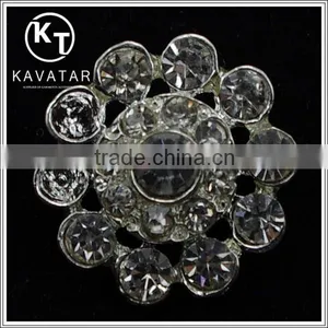 Good Quality NK025 Metal Flower Lead Free Metal Shank Rhinestone Buttons thumbnail-2
