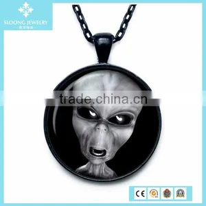 925 Silver Black Plated Glass Pendant With Rabbit thumbnail-3