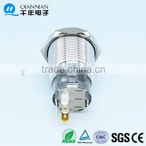 QN19-S1 19mm Ring Type Momentary|Latching Flat Head Pin Terminal Waterproof Metal Push Button Switch thumbnail-4