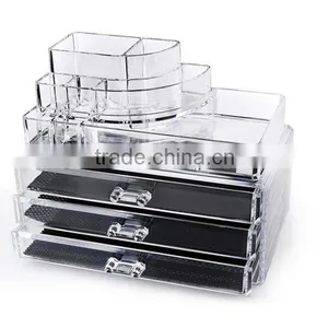 Wholesale Makeup Cosmetics Organizer Acrylic Transparent 3 Drawers Storage Box / Acrylic Makeup Organizer thumbnail-1