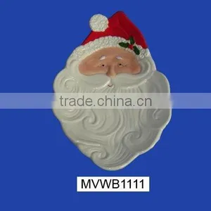 Wholesale Decorative Christmas Ceramic Santa Plate thumbnail-1