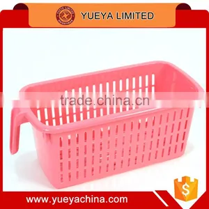 Solid Color Rectangle Handheld Kitchen Bathroom Storage Basket-red thumbnail-1