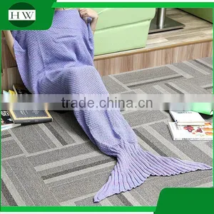 Christmas Gift Super Soft Fibers Warm Baby Kids Children Crochet Blanket Mermaid thumbnail-1
