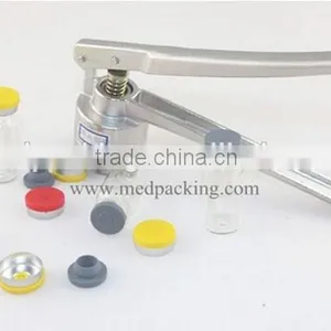 100sets (Flip Off Caps & Rubber Stoppers &Clear Glass Vials) + 1pcs 20mm Vial Crimper,manual Capping Machine thumbnail-2