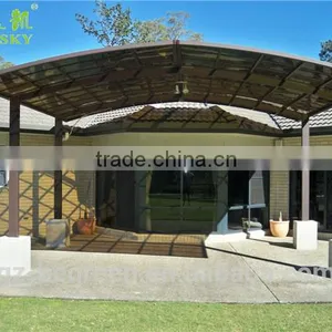 White Brown Weather-Shield Canopy Portable Metal 2-Car Carport Kit thumbnail-2