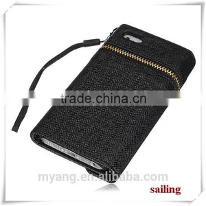 Wholesale Luxury Zippered Leather Wallet Flip Case For Apple Iphone 6 With Corsair, Eather Wallet Flip Case For Iphone 6 thumbnail-6