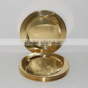 Gold Charger Plate/ Gold Show Plate/ Gold Wedding Table Plate thumbnail-5