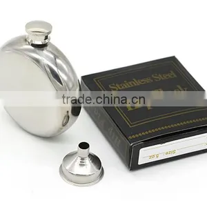 5 OZ Mirror Stainless Steel Flagon / Stainless Steel Hip Flask / Stainless Steel Wine Bottles (with Small Funnel) thumbnail-5
