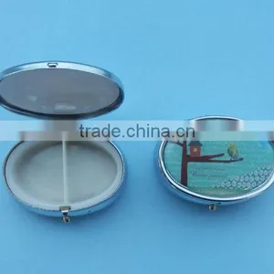 Promotional 2 Departments Round Shape Metal Pill Box thumbnail-1