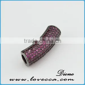 Fashion Design Sterling Silver Color Pendant in Pipe Shape With Cooper Micropave Setting Pendant thumbnail-3