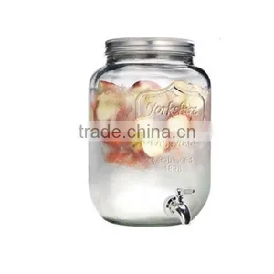8L Yorkshire Embossed Beverage Juice Glass Bottle With Tap thumbnail-3