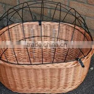 Wicker Bicycle Pet Travaler Carrier B Asket Front Bike With Wire Lid thumbnail-2
