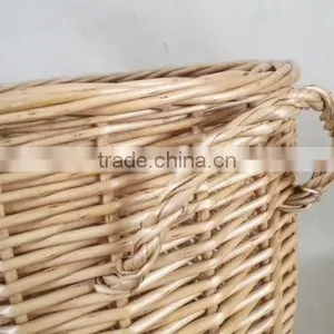 Natural Oval Handmade Storage Wicker Box With Lid thumbnail-3