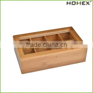 Tea Box Tea Storage Bamboo Natural, Nice Tea Chest Tea Packaging Good for Tea Bag Holder/Homex_Factory thumbnail-2