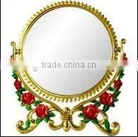 European-style Golden Antique Table Comestic Mirrors With Two Sides thumbnail-1