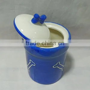 Column Shape Ceramic Dog Treat Jar thumbnail-1
