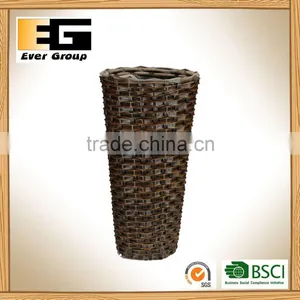Brown Hand Woven Flowerpot With PVC Inner/Garden Planter thumbnail-1