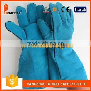 Blue Cow Split Full Palm And Lining Two Piece Back Welding Gloves thumbnail-1