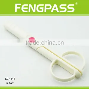 S2-1415 5-1/2" 2CR13 Stainless Steel ABS Plastic Handle Paper Cutting Japanese Scissors With Plastic Cap thumbnail-1