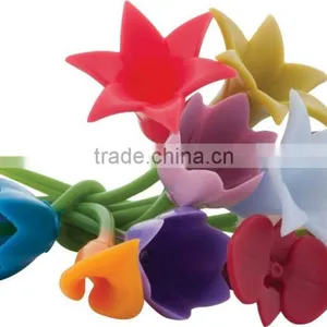 Duo Tone Floral Wine Charms thumbnail-5