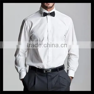 China Online Selling Personalized Customized Man Cotton Light Color Shirts With Bow Tie thumbnail-1