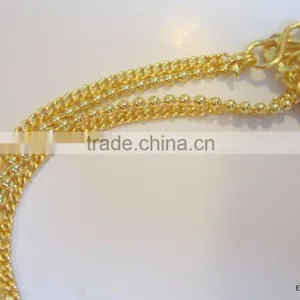 Gold TONE CHAIN PAISLEY DESIGN ANKLETS PAYAL Pair Foot Chain thumbnail-2