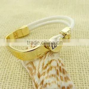 New Design Hot High Grade Jewelry Letters Leather Bracelet for Women thumbnail-1