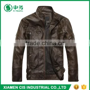 Top Quality Winter Windproof Man Black Faux Leather Motorcycle Jacket thumbnail-3