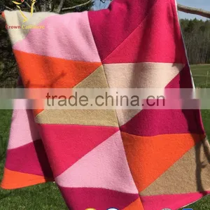 Multi-colors Triangle High Quality Cashmere Throw Blanket thumbnail-4