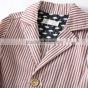 2017 New Latest Design High Quality Factory Price Flax Striped Boy Suit thumbnail-4