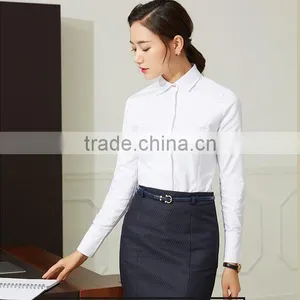 Stylish Design Chantilly White Shirt Strip Skirt Ladies Formal Suits Designs thumbnail-5