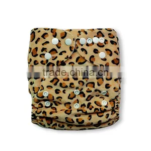 Hot Minky Leopard Print Pocket Baby Diapers thumbnail-1